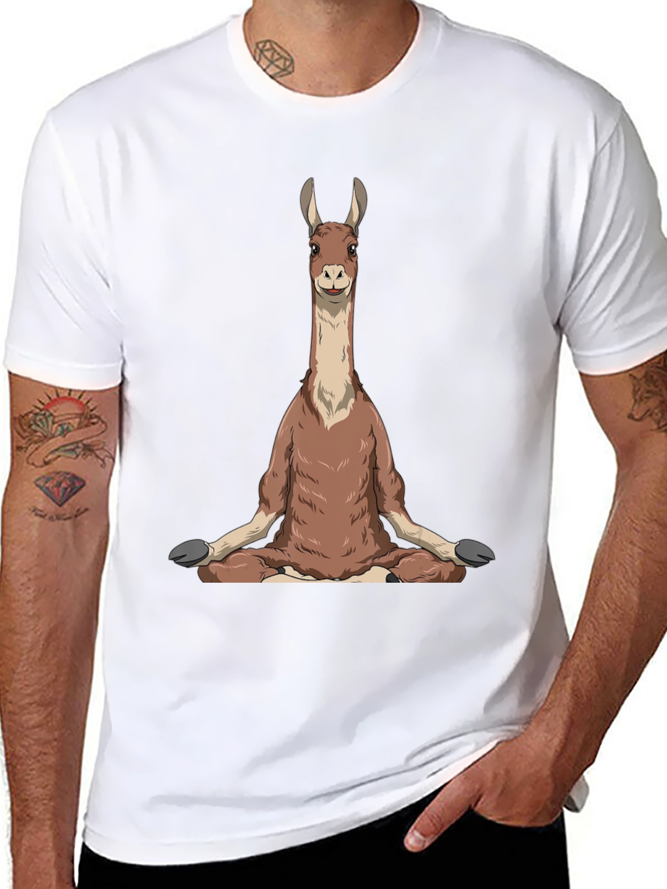 Yoga Llama Graphic Tee - Mens Black T-Shirt