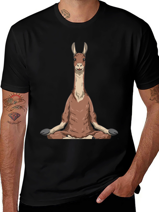Yoga Llama Graphic Tee - Mens Black T-Shirt