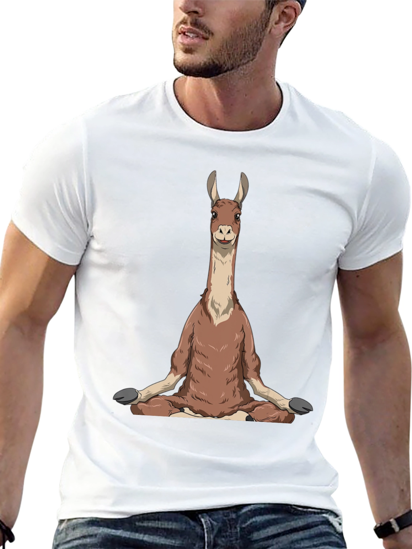 Yoga Llama Graphic Tee - Mens Black T-Shirt