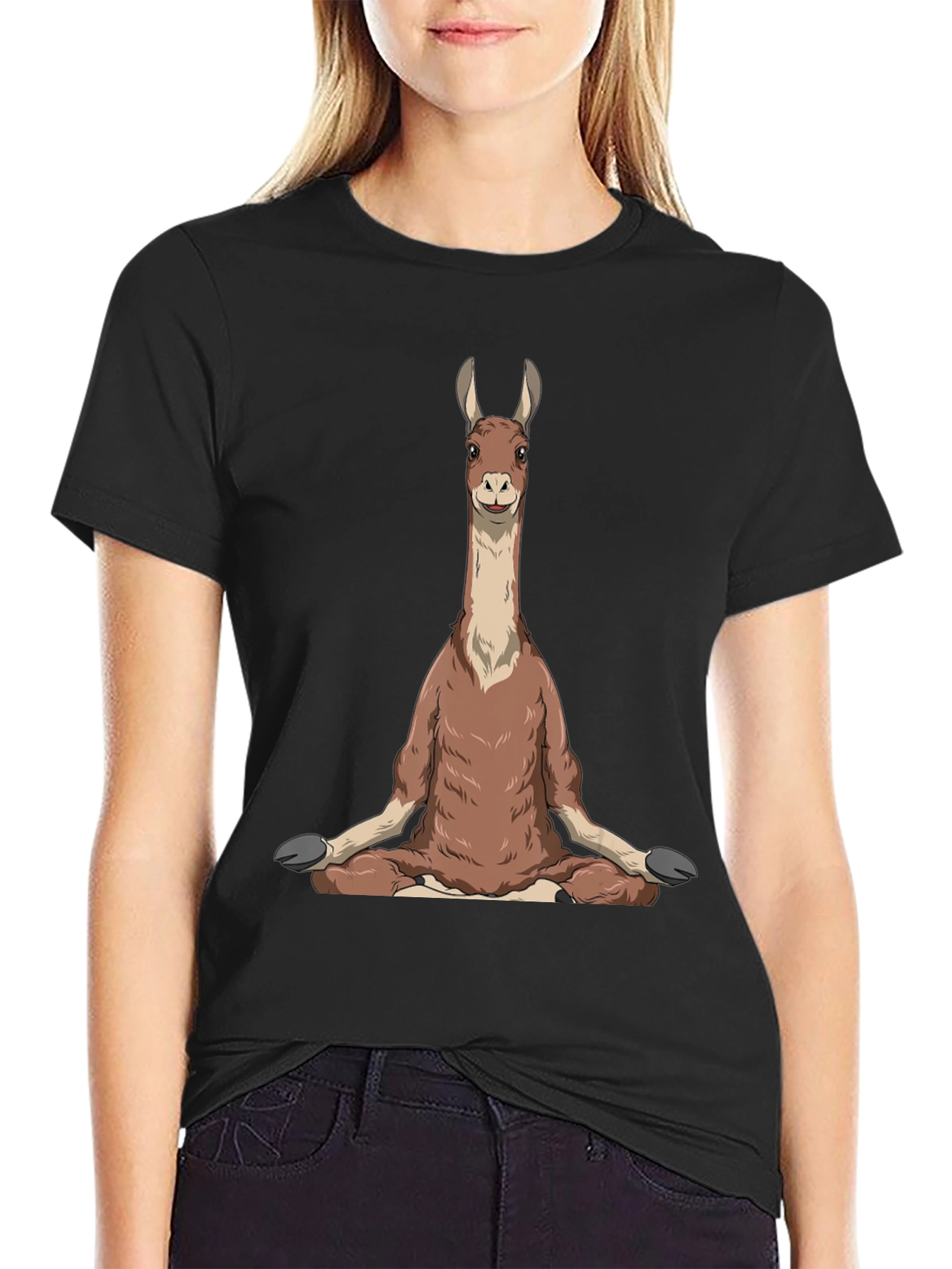 Yoga Llama Graphic Tee - Mens Black T-Shirt