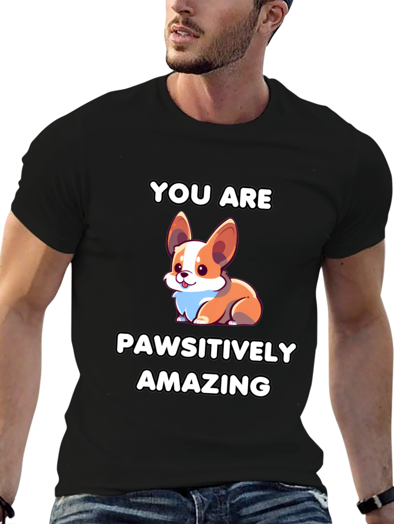 Pawsitively Amazing Corgi Graphic Tee