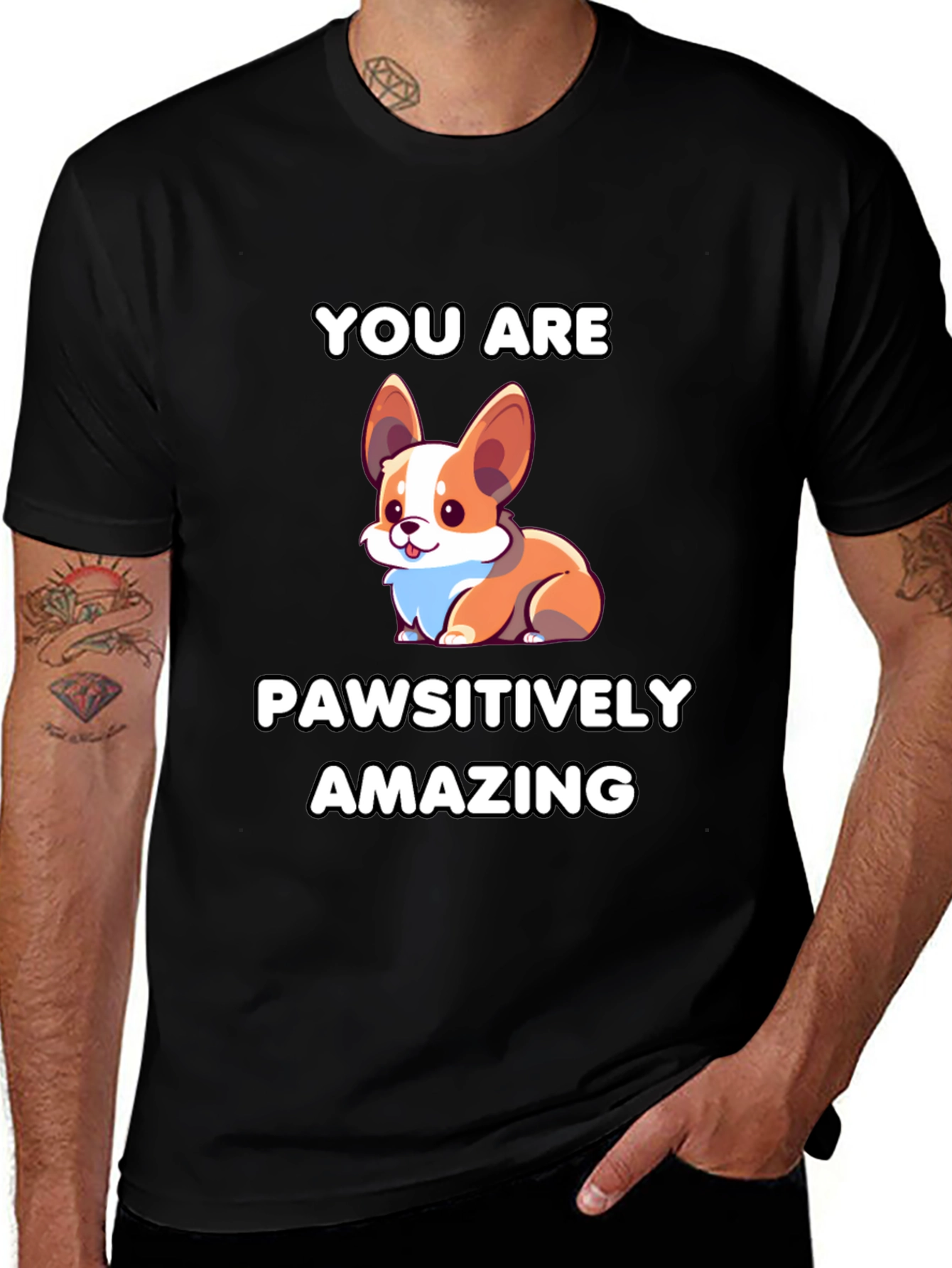Pawsitively Amazing Corgi Graphic Tee