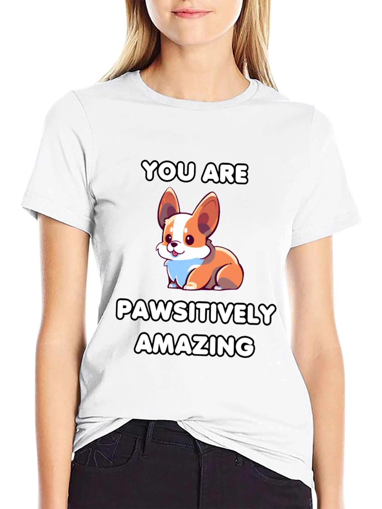 Pawsitively Amazing Corgi Graphic Tee