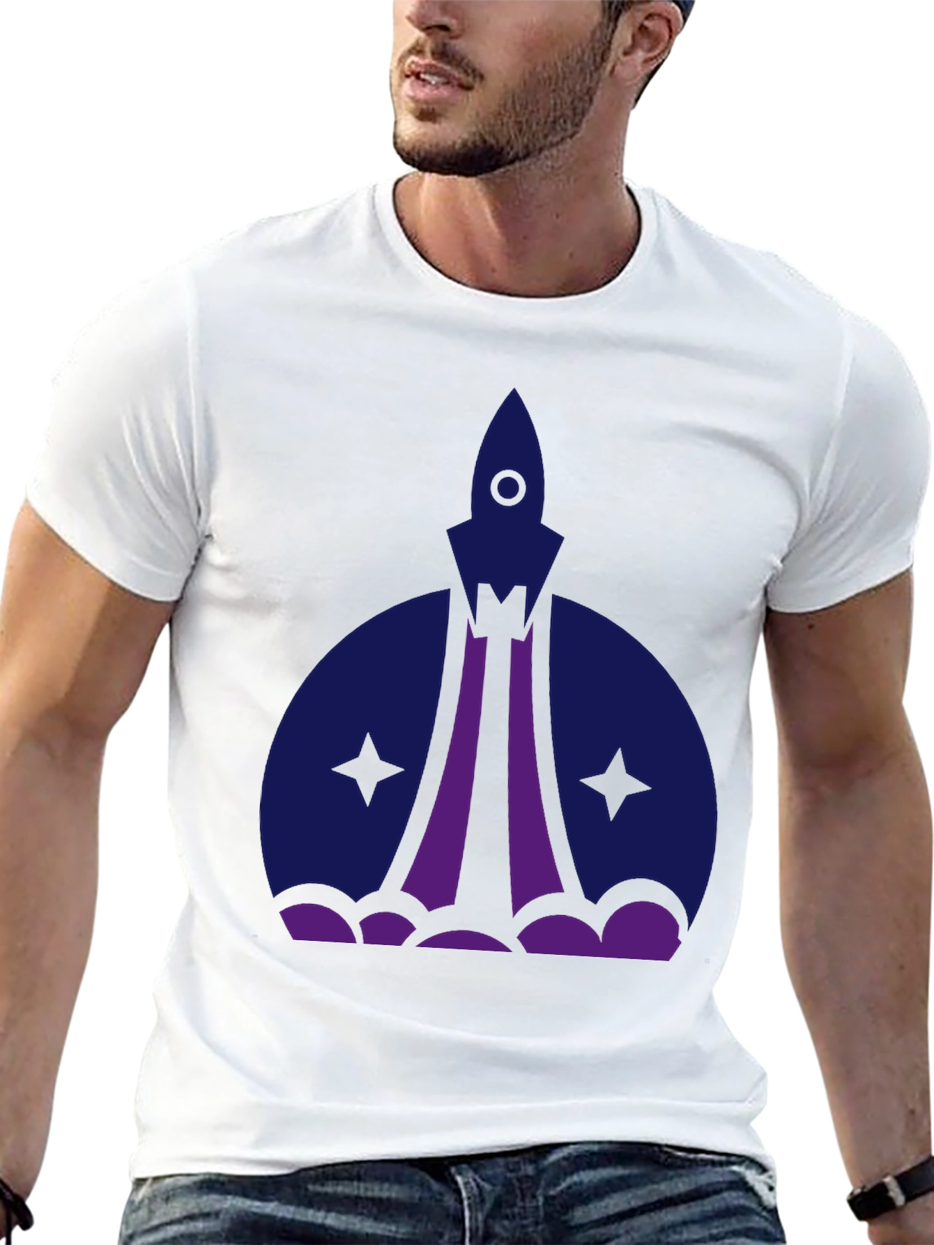 Rocket Launch Graphic Tee - Black Unisex Shirt