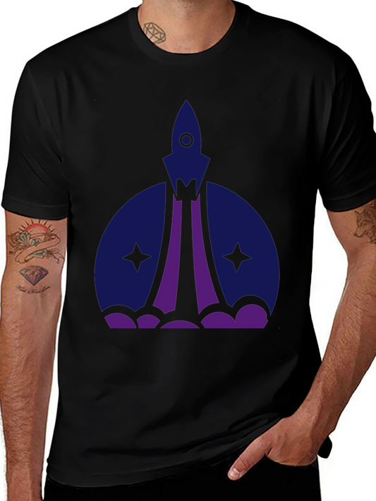 Rocket Launch Graphic Tee - Black Unisex Shirt