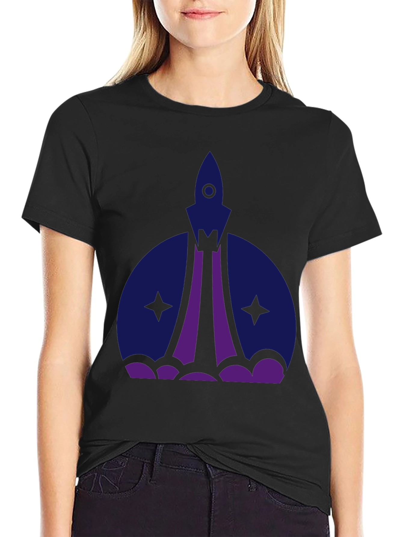 Rocket Launch Graphic Tee - Black Unisex Shirt