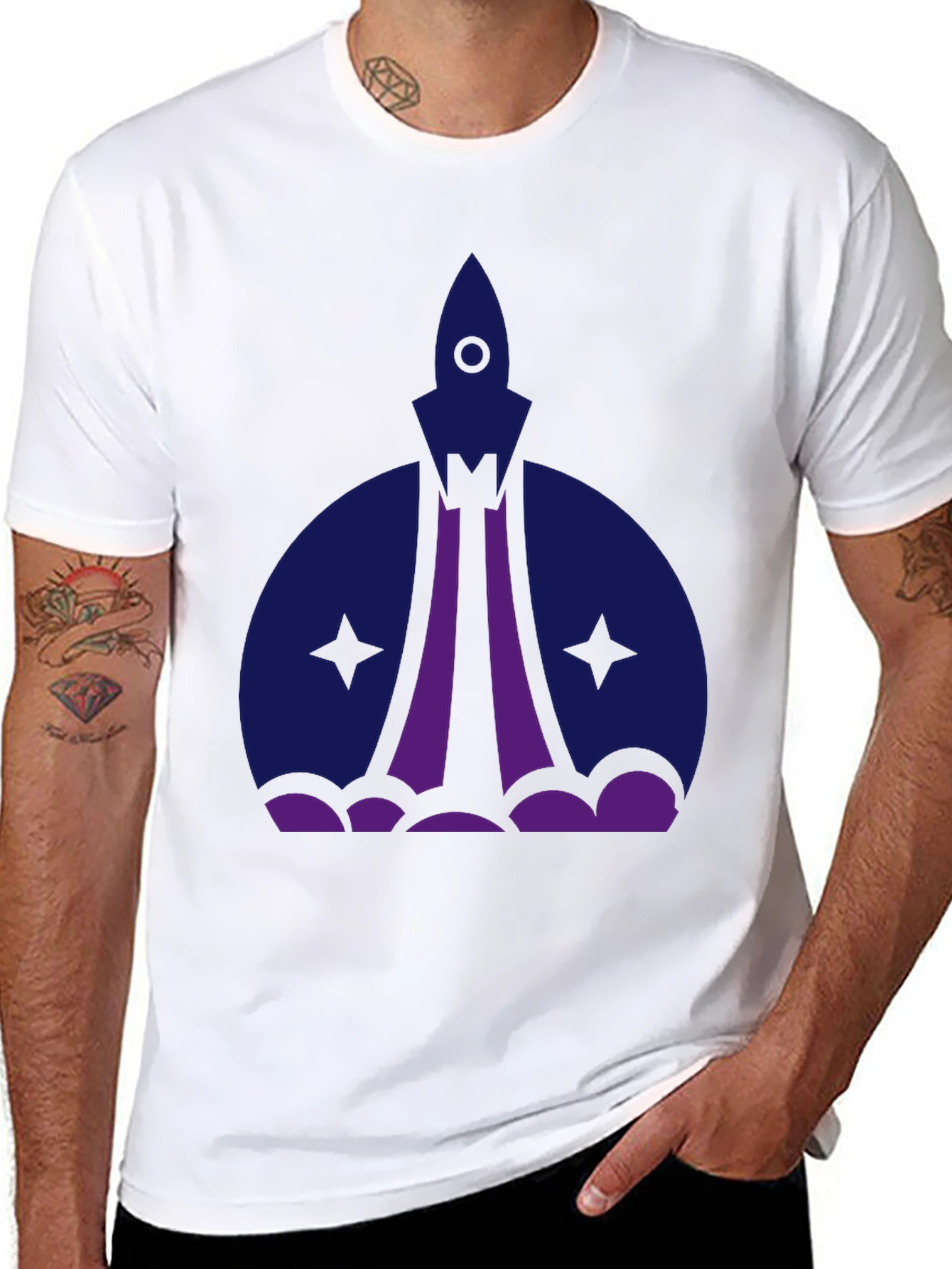 Rocket Launch Graphic Tee - Black Unisex Shirt