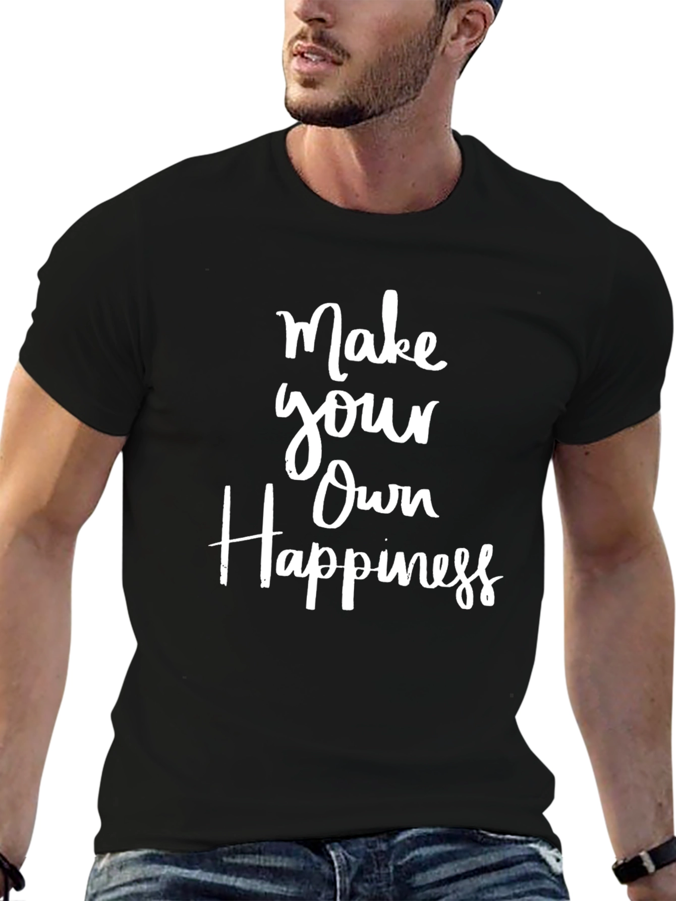 Make Your Own Happiness Black Graphic Tee