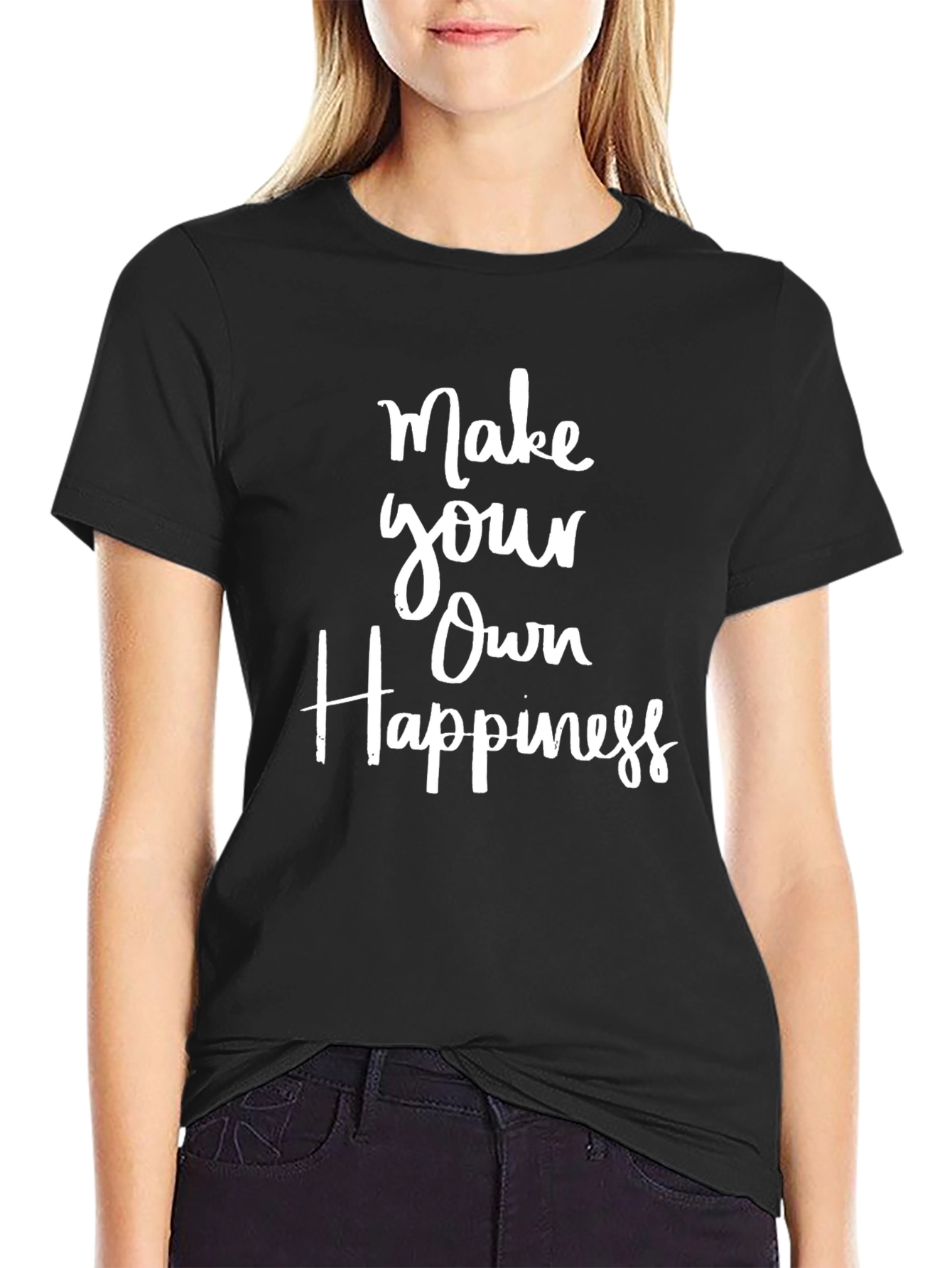 Make Your Own Happiness Black Graphic Tee