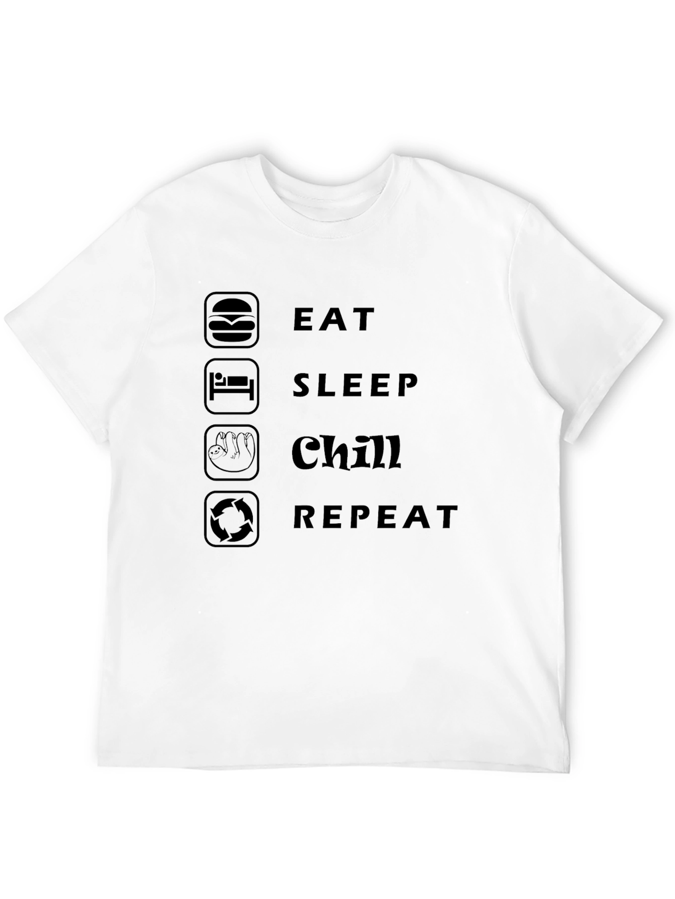 Eat Sleep Chill Repeat Mens Graphic T-Shirt
