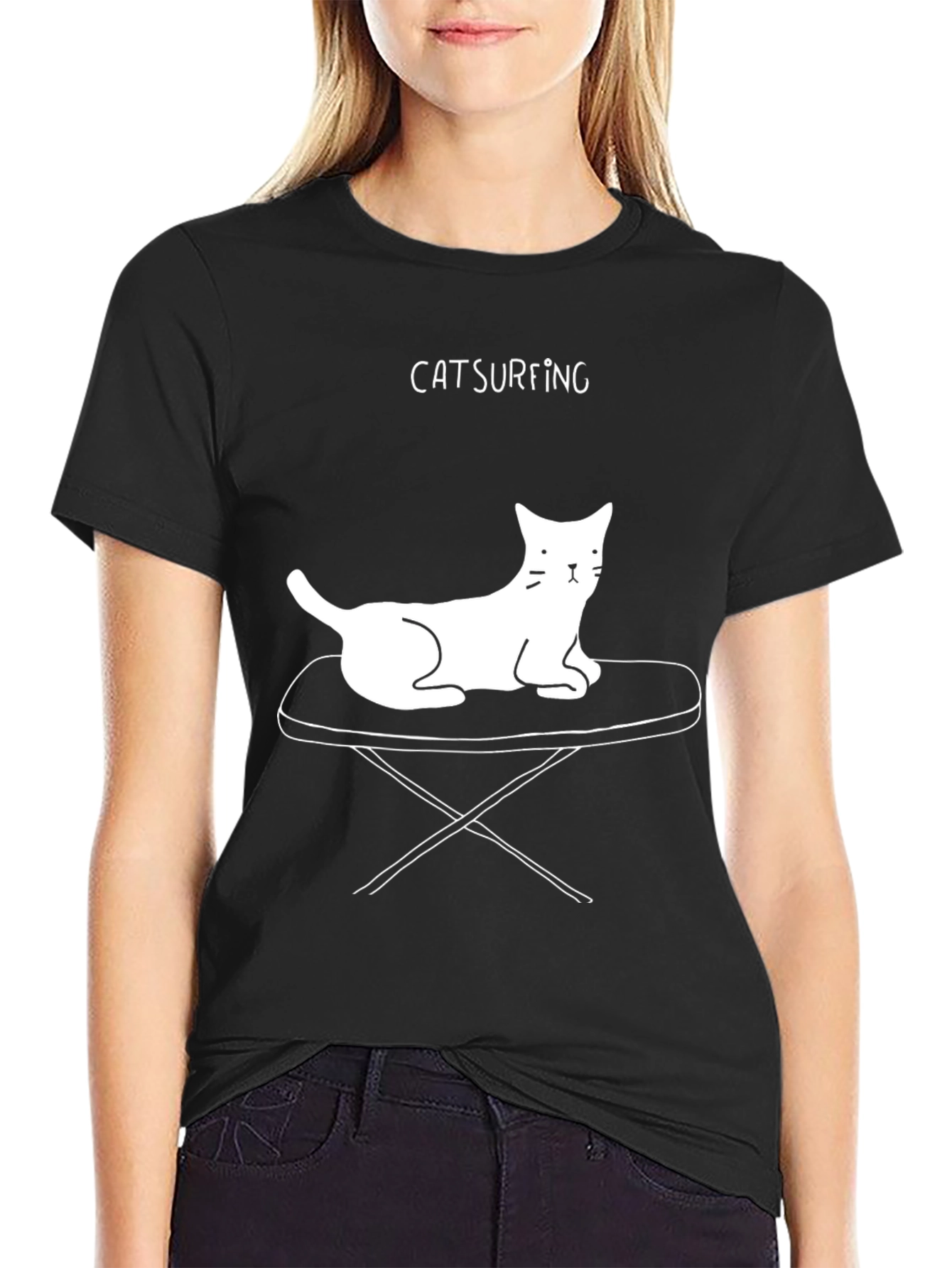 Catsurfing T-Shirt: Cool Cat Design