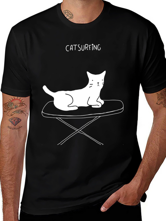 Catsurfing T-Shirt: Cool Cat Design