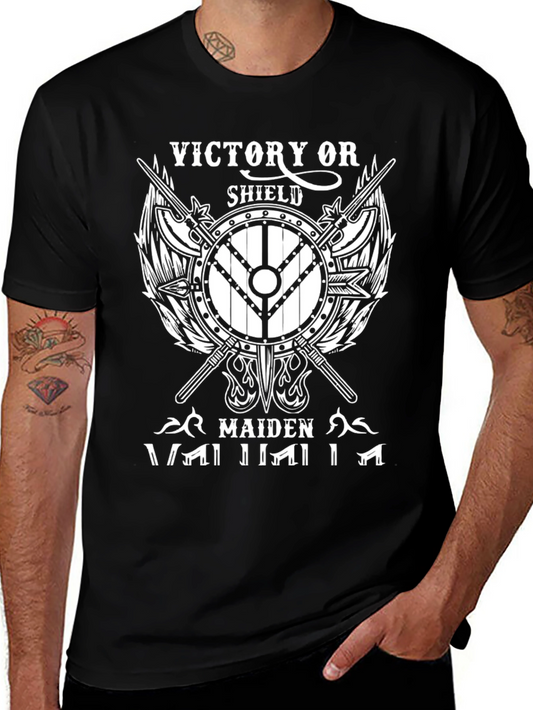Victory or Shield Maiden T-Shirt - Viking Design