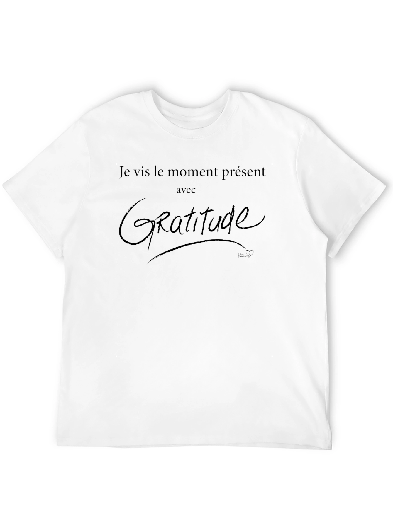 Gratitude Tee - Stylish French Phrase Black T-Shirt