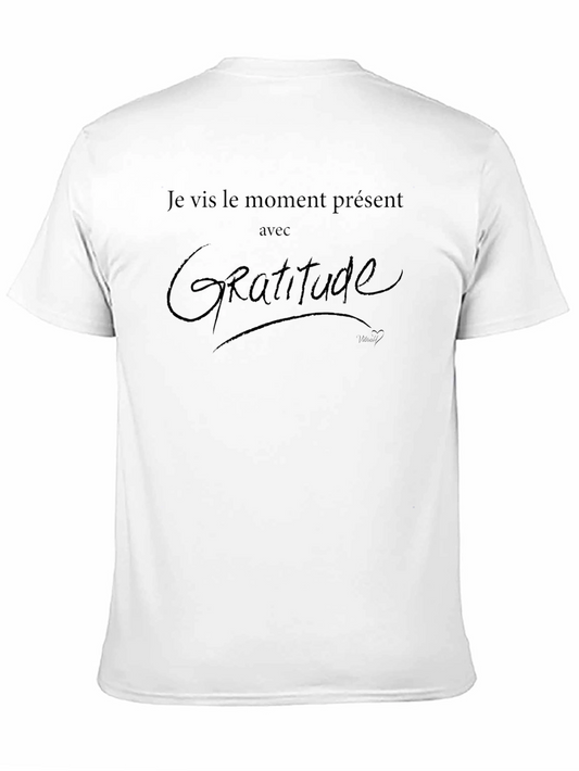 Gratitude Tee - Stylish French Phrase Black T-Shirt