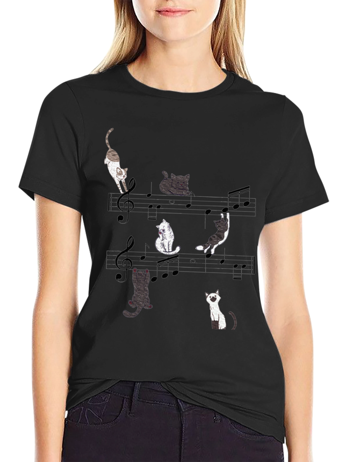 Musical Cats Graphic Tee - Unique Cat Lover Shirt