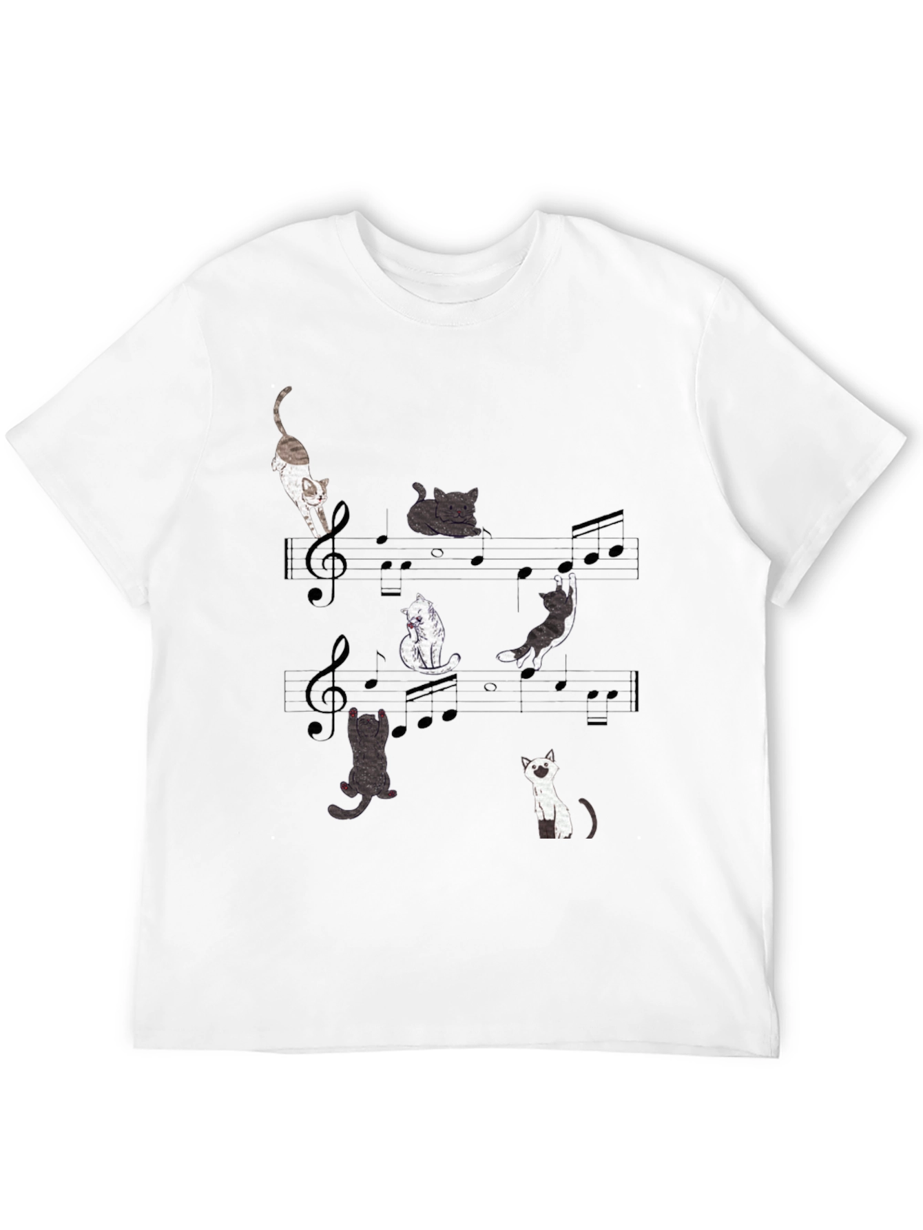 Musical Cats Graphic Tee - Unique Cat Lover Shirt