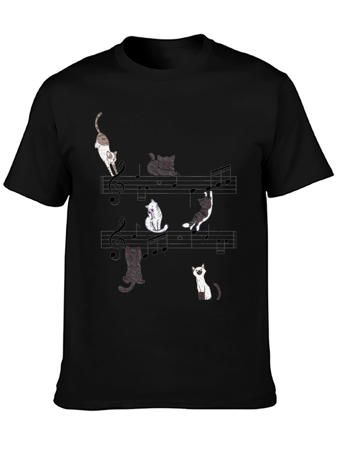 Musical Cats Graphic Tee - Unique Cat Lover Shirt