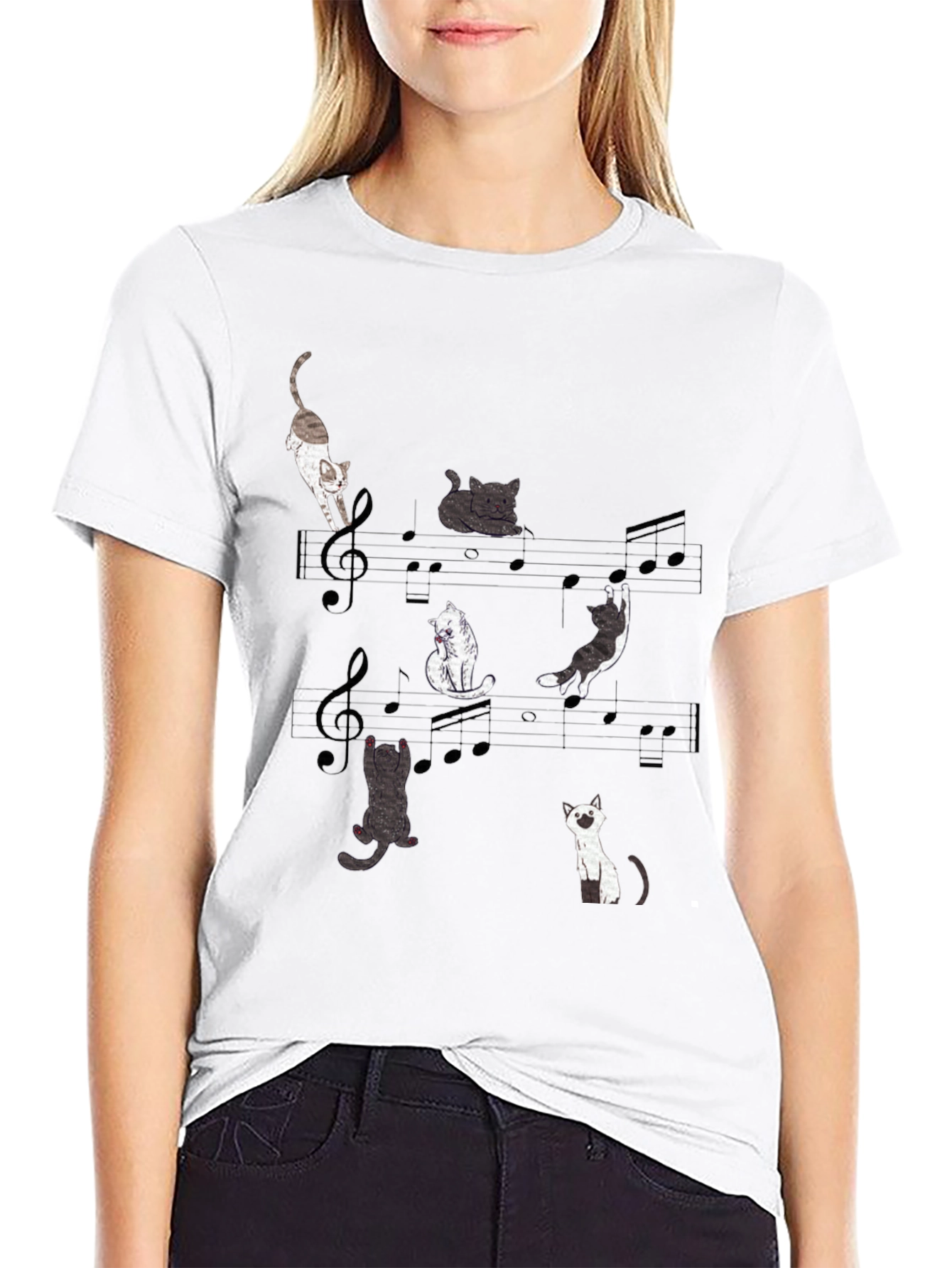 Musical Cats Graphic Tee - Unique Cat Lover Shirt