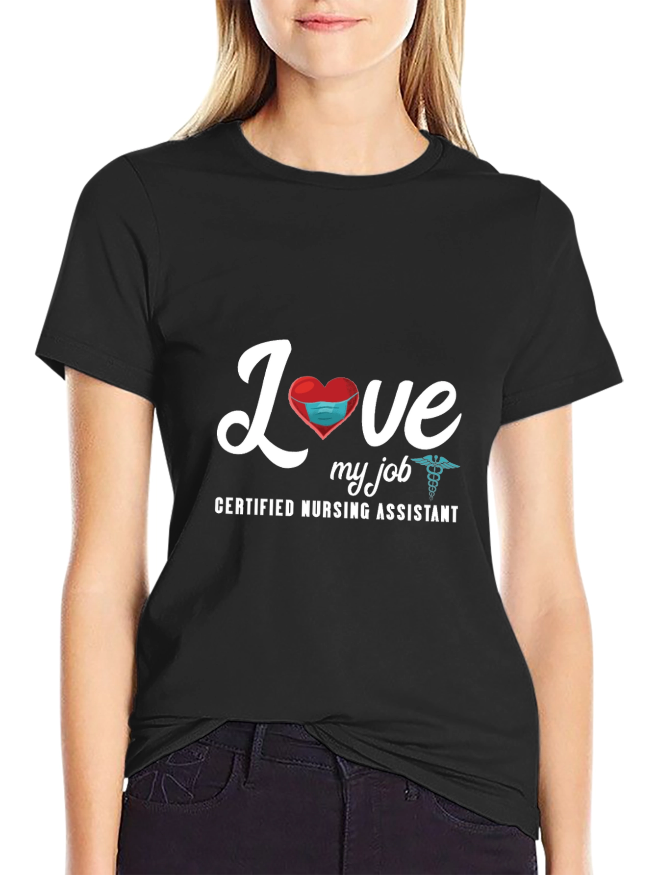 Love My Job Certified Nursing Assistant Black T-Shirt