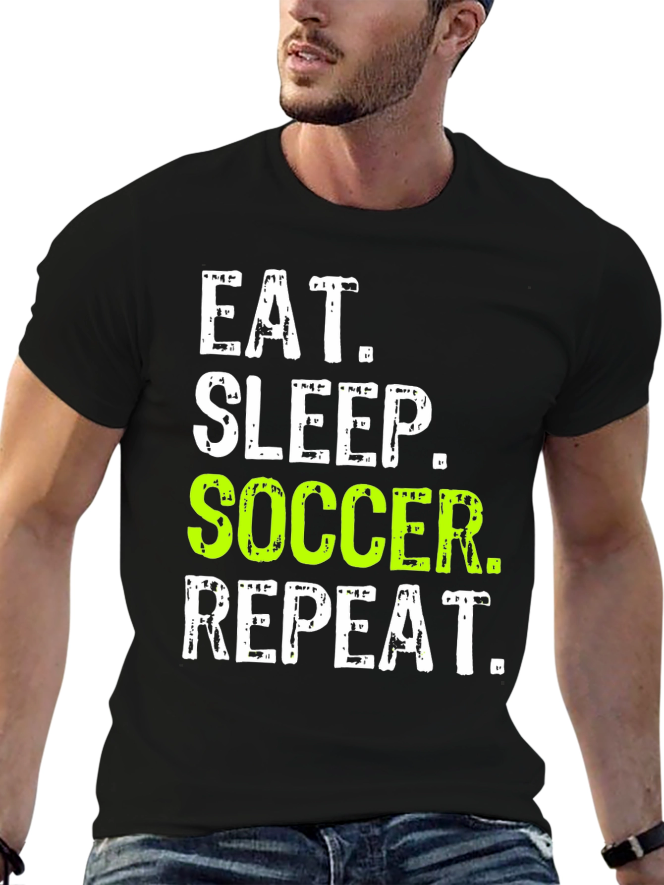 Eat Sleep Soccer Repeat Graphic Tee