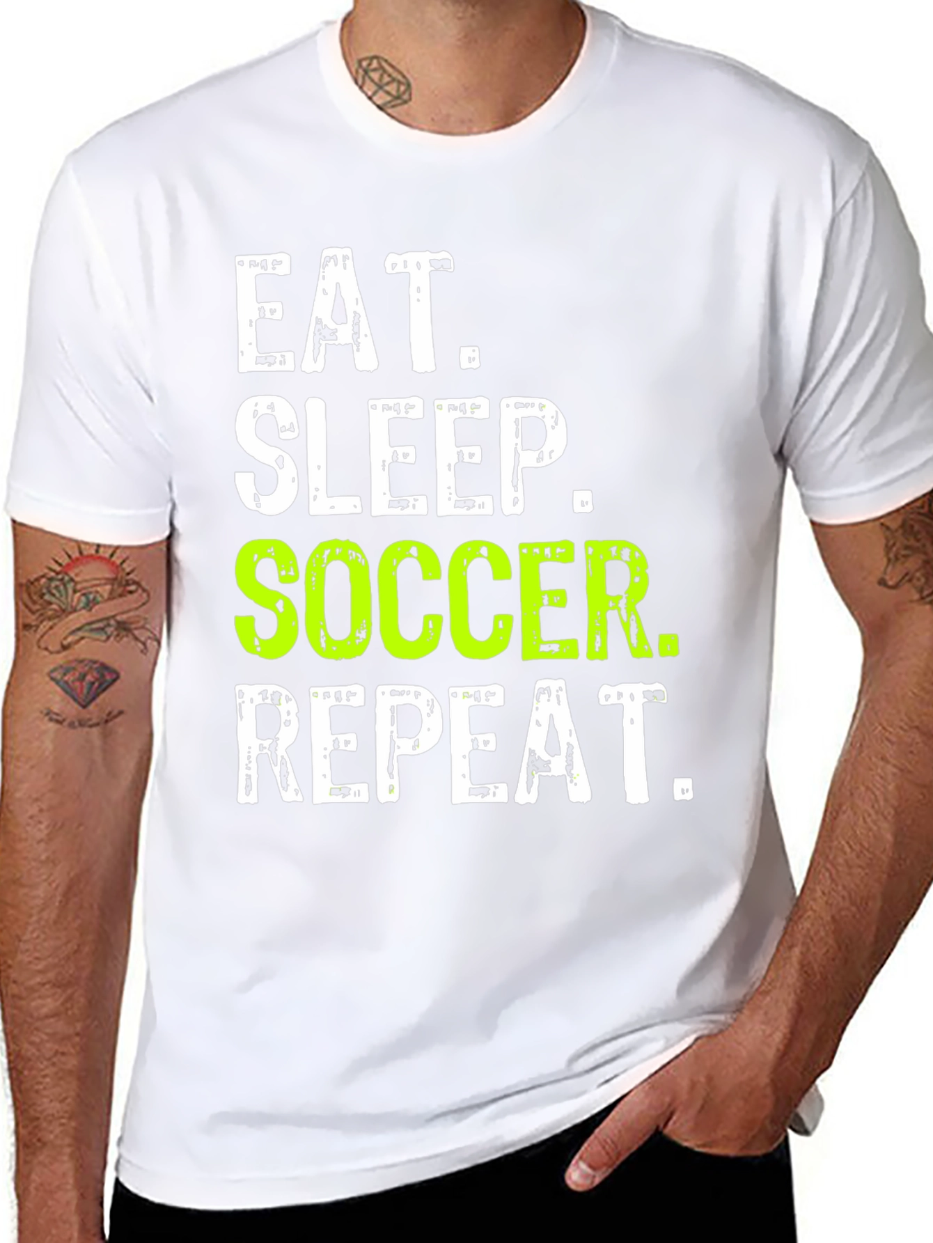 Eat Sleep Soccer Repeat Graphic Tee