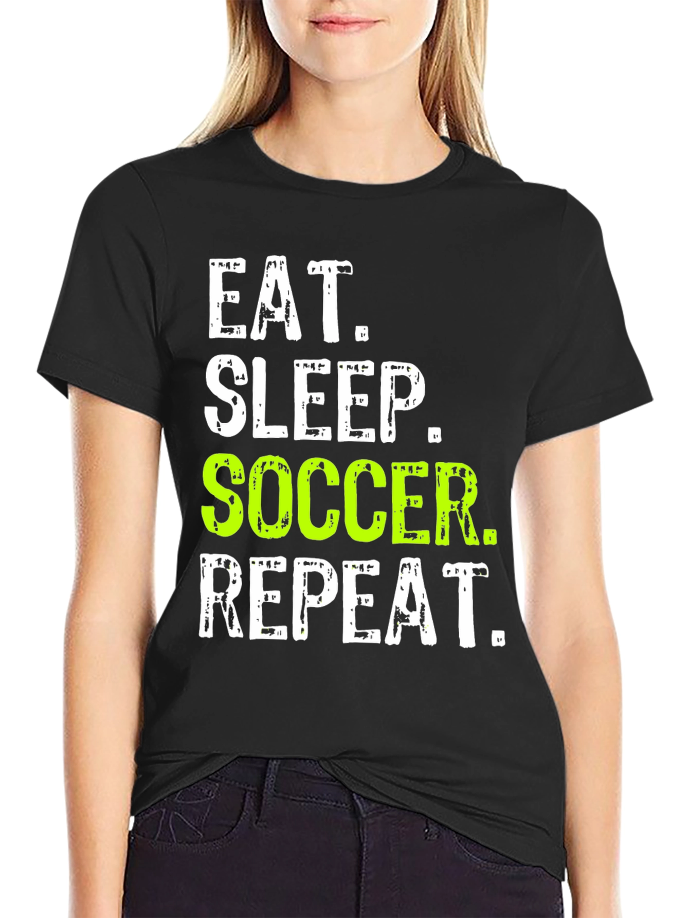 Eat Sleep Soccer Repeat Graphic Tee
