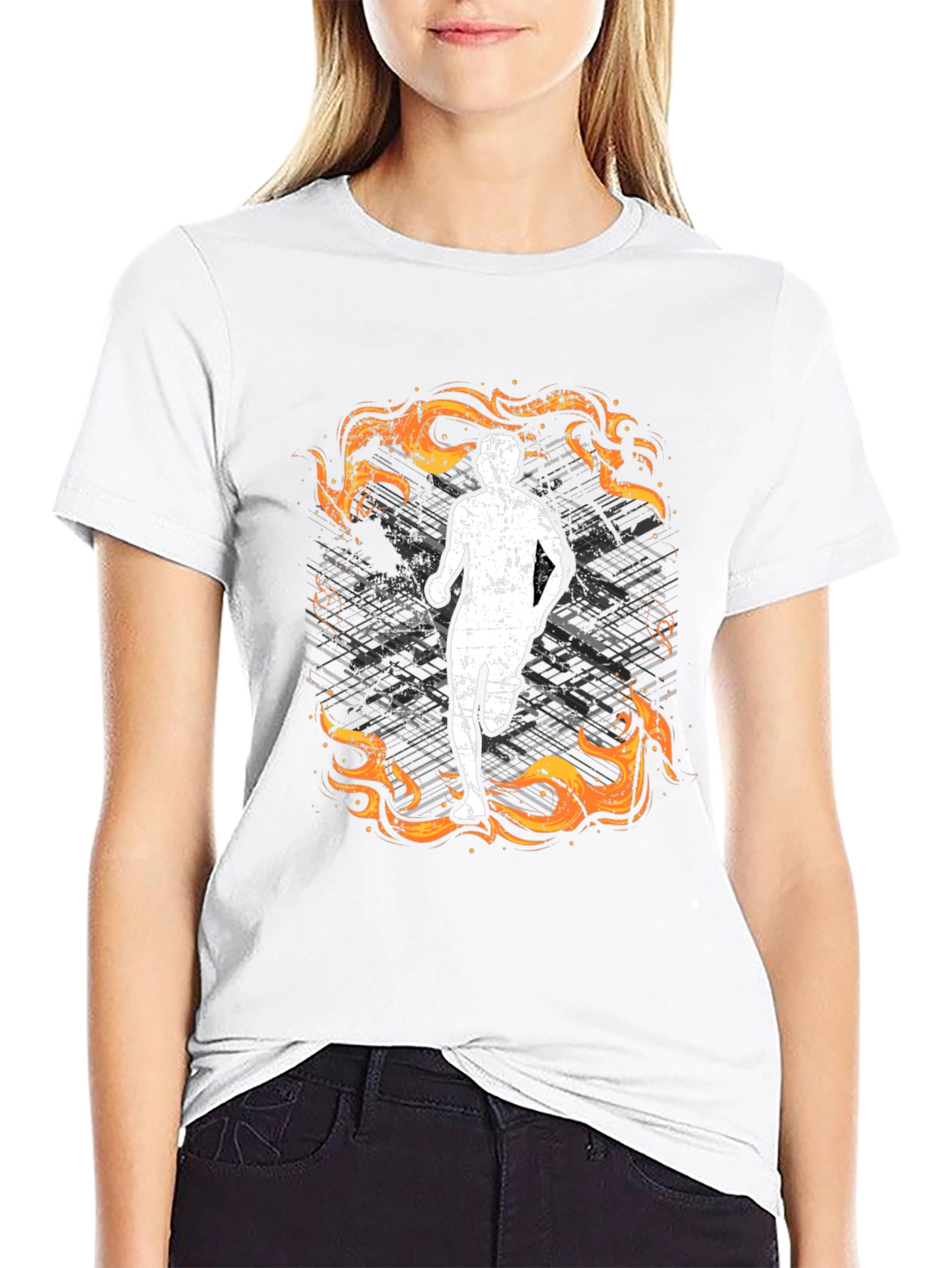 Fiery Runner Graphic Tee - Stylish and Comfortable!