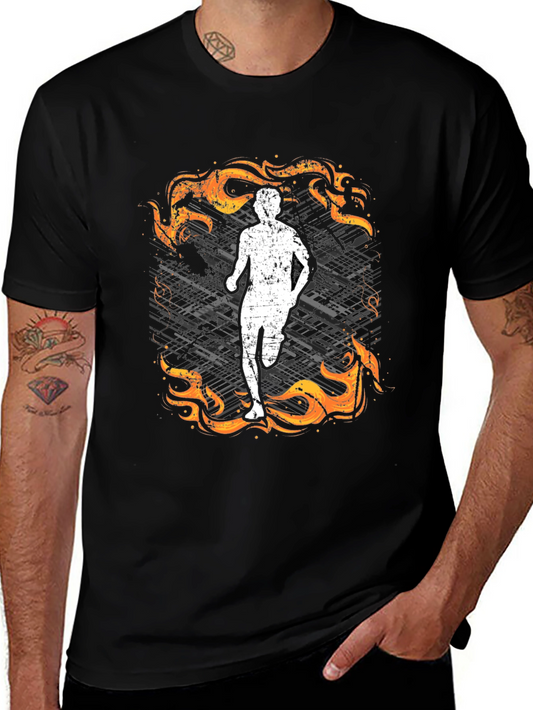 Fiery Runner Graphic Tee - Stylish and Comfortable!
