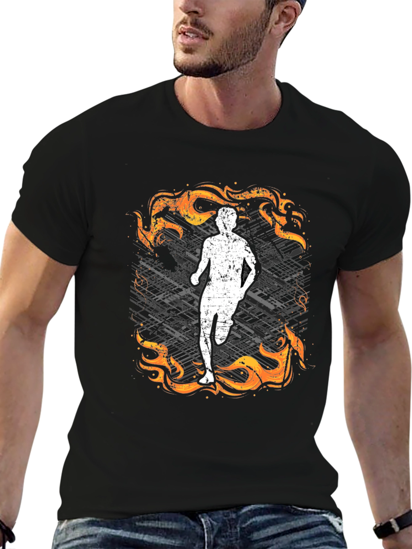 Fiery Runner Graphic Tee - Stylish and Comfortable!