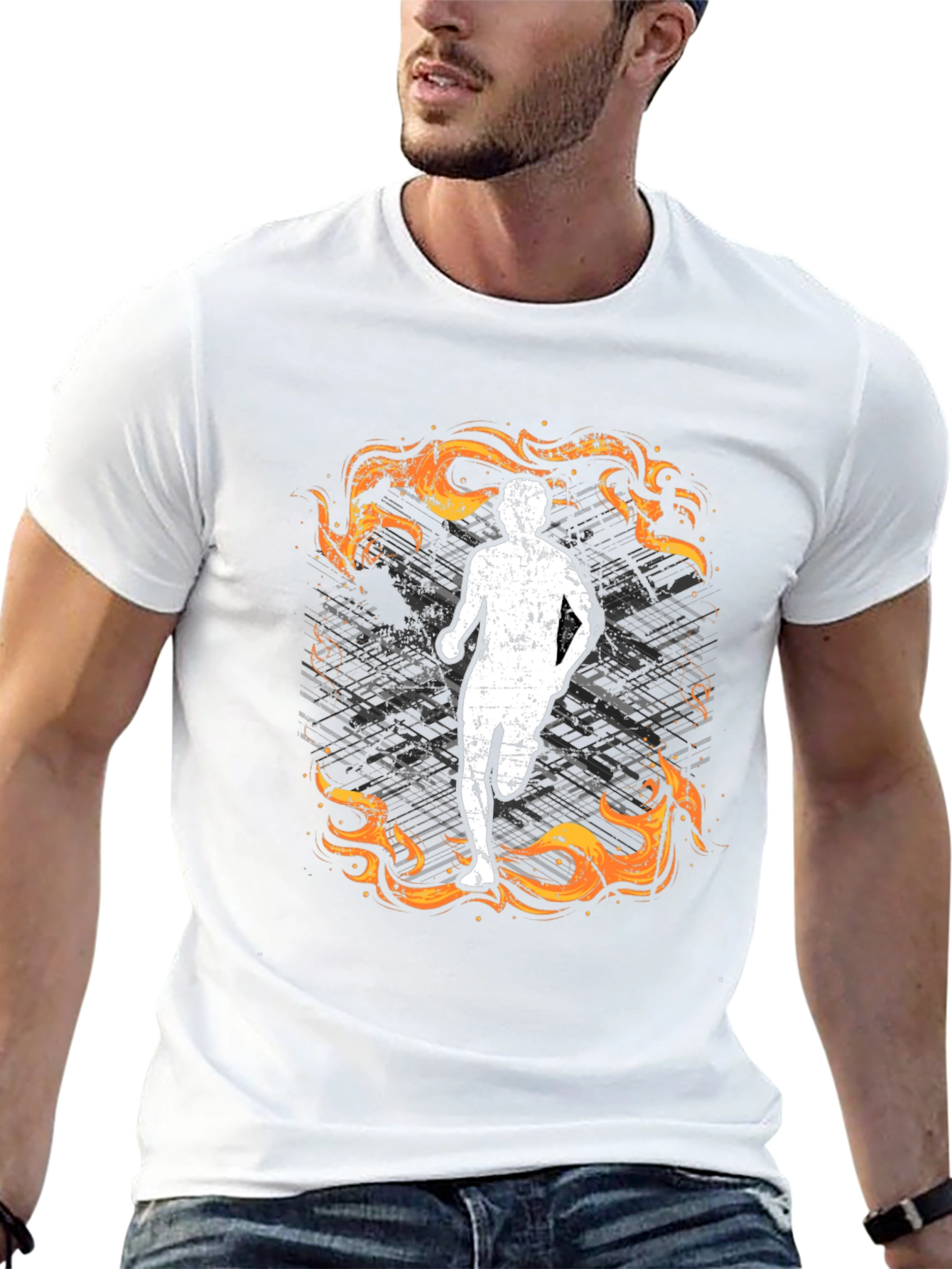 Fiery Runner Graphic Tee - Stylish and Comfortable!