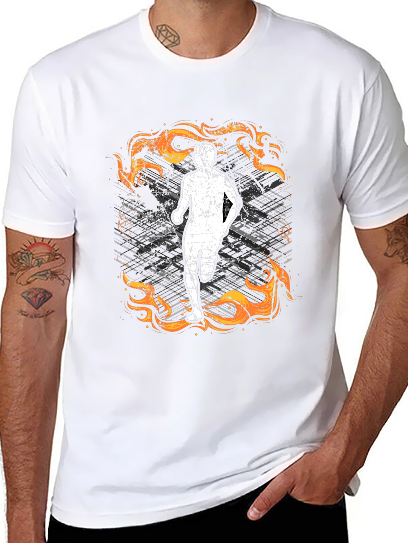 Fiery Runner Graphic Tee - Stylish and Comfortable!