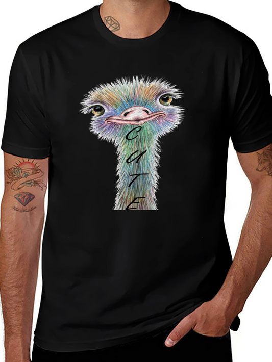 Cute Ostrich Graphic Tee - Soft Cotton Blend