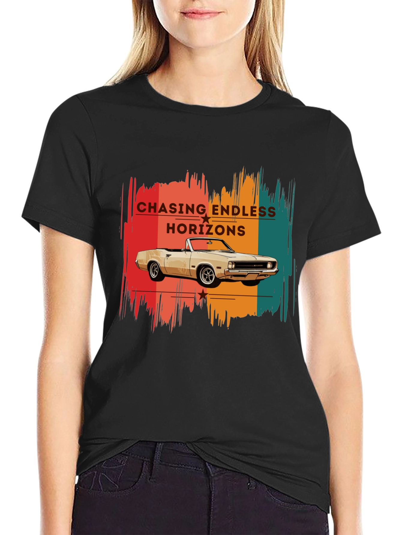 Chasing Endless Horizons Retro Car Graphic Tee