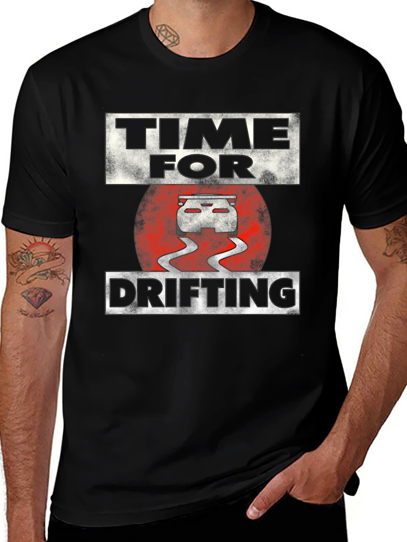 Time For Drifting T-Shirt - Black Graphic Tee
