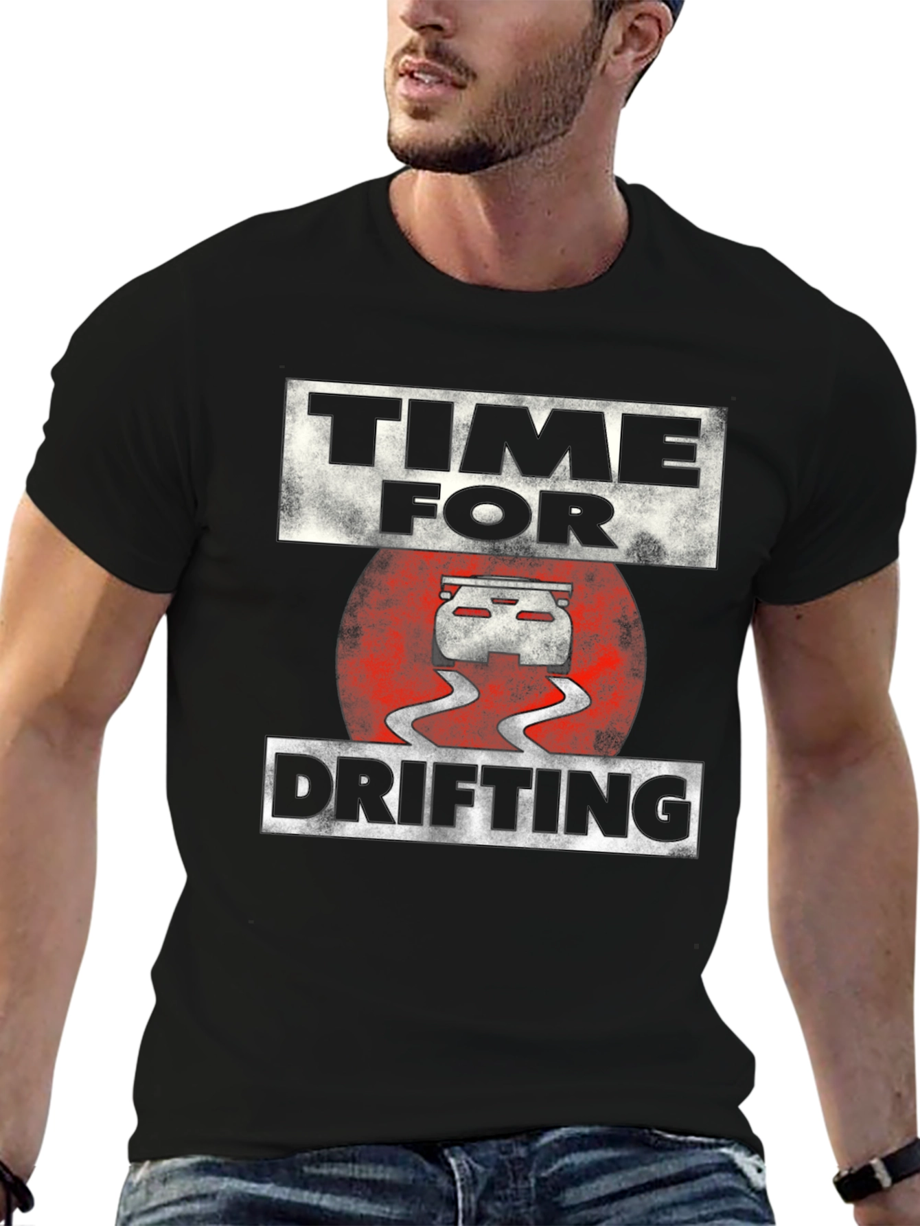 Time For Drifting T-Shirt - Black Graphic Tee