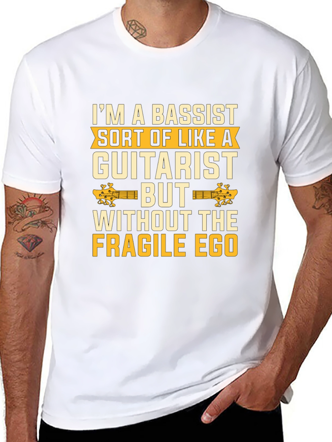 Bassist vs Guitarist Humor Graphic Tee