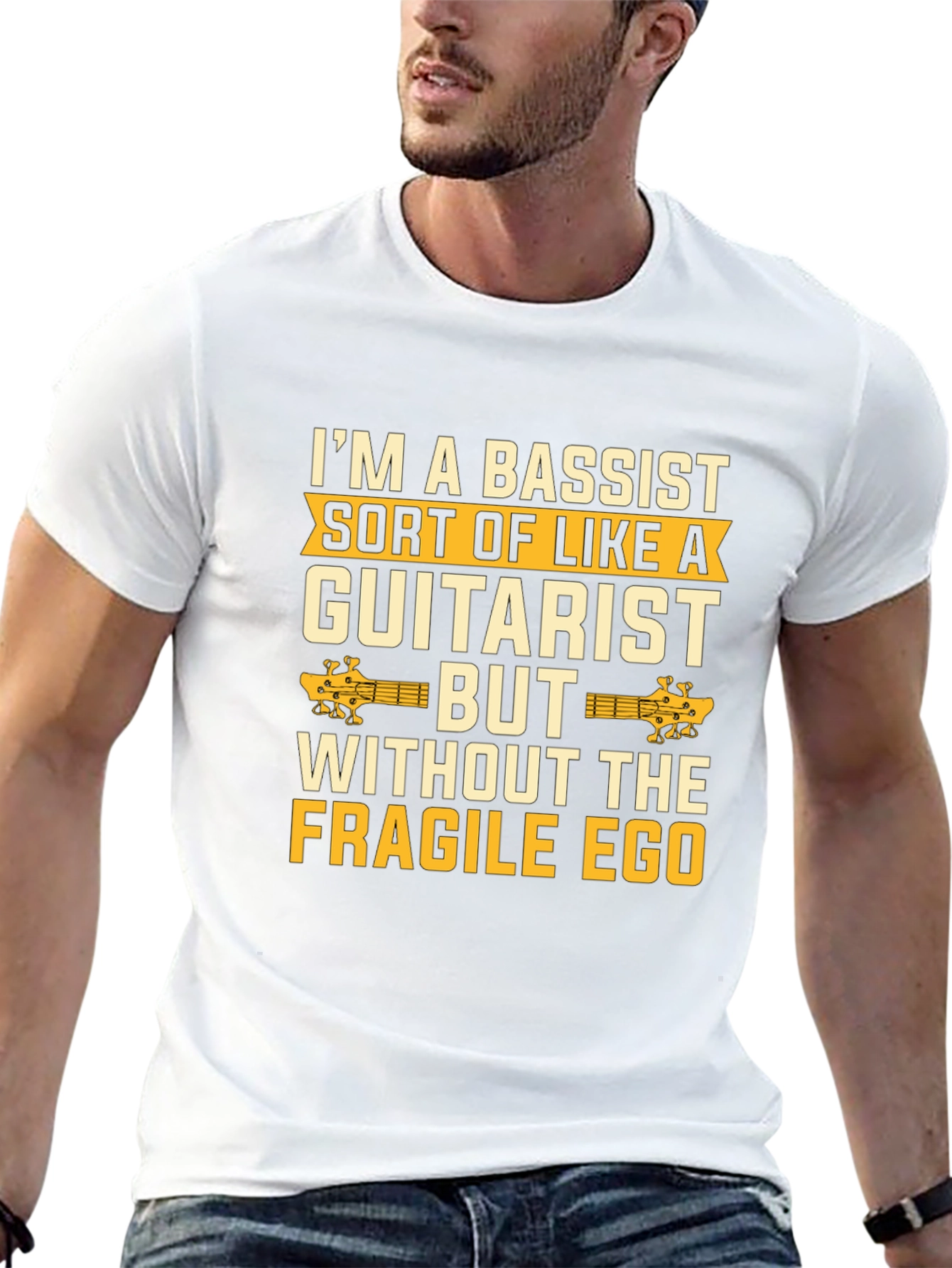 Bassist vs Guitarist Humor Graphic Tee