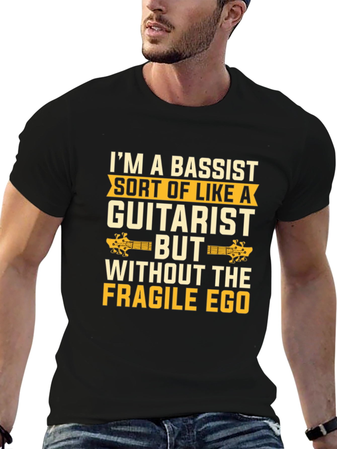 Bassist vs Guitarist Humor Graphic Tee