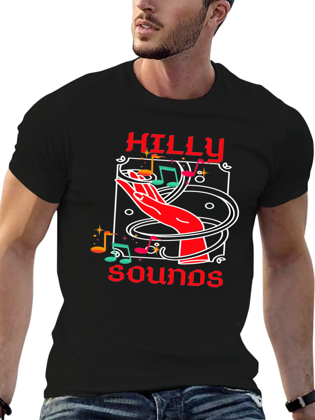 Hilly Sounds Graphic Tee - Music Lover T-Shirt