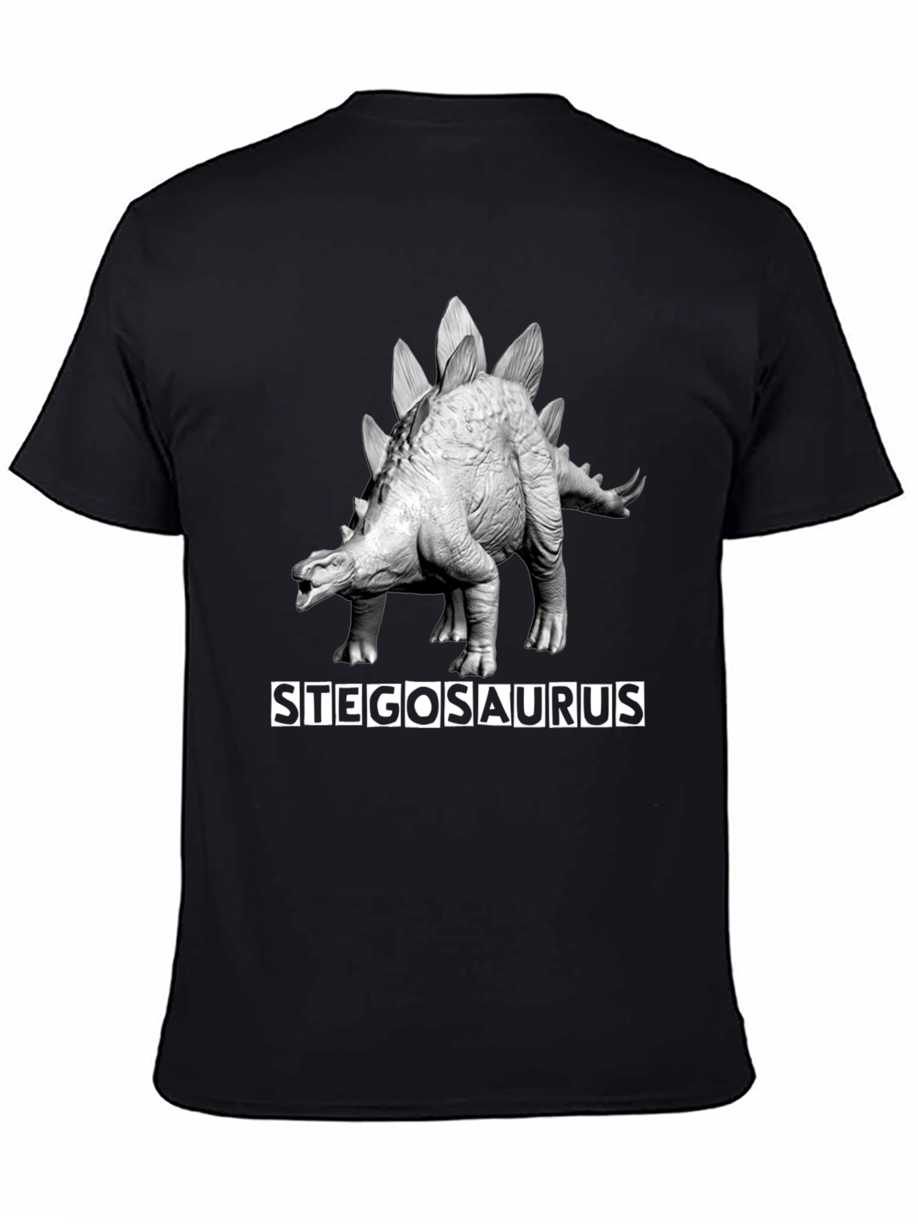 Stegosaurus Graphic Tee - Black Dinosaur Shirt