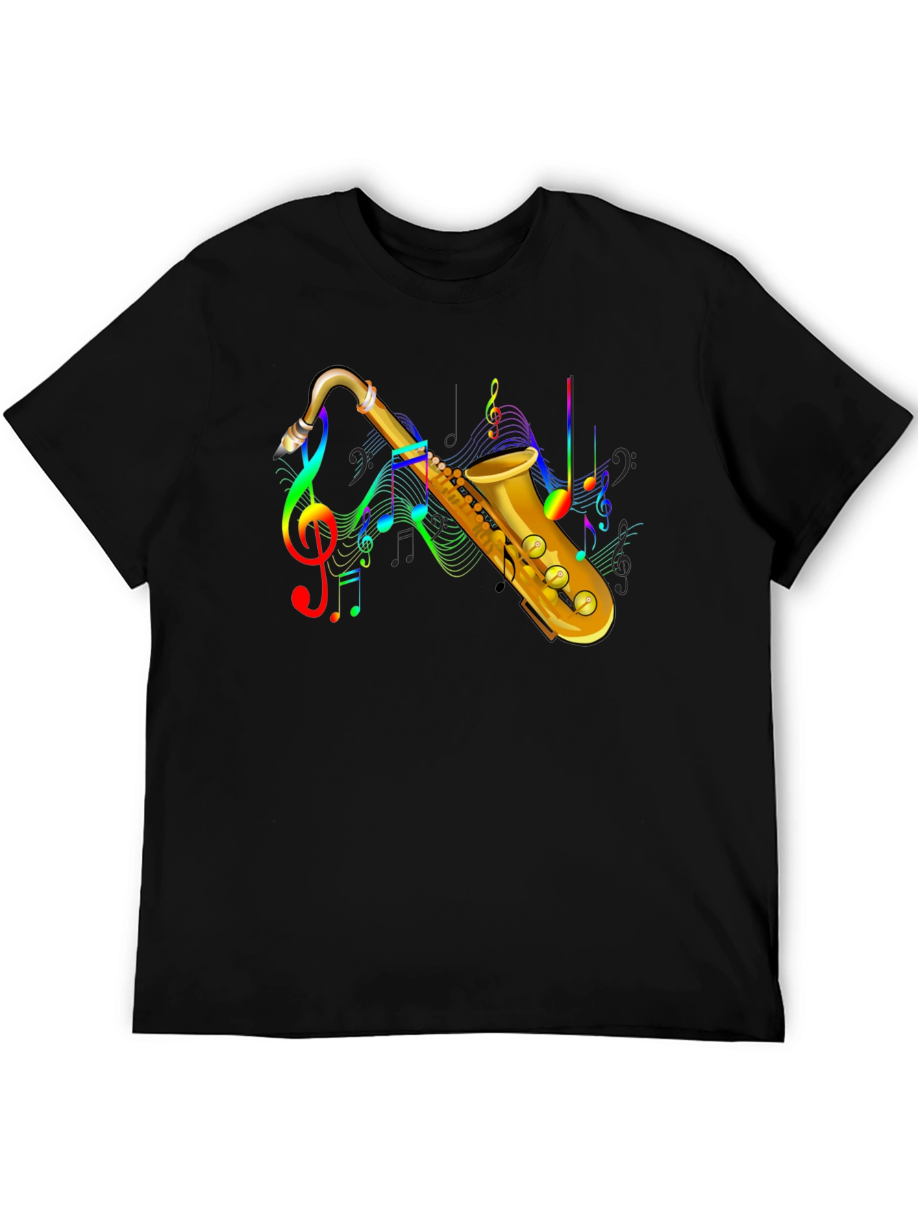 Saxophone Music Notes Graphic T-Shirt