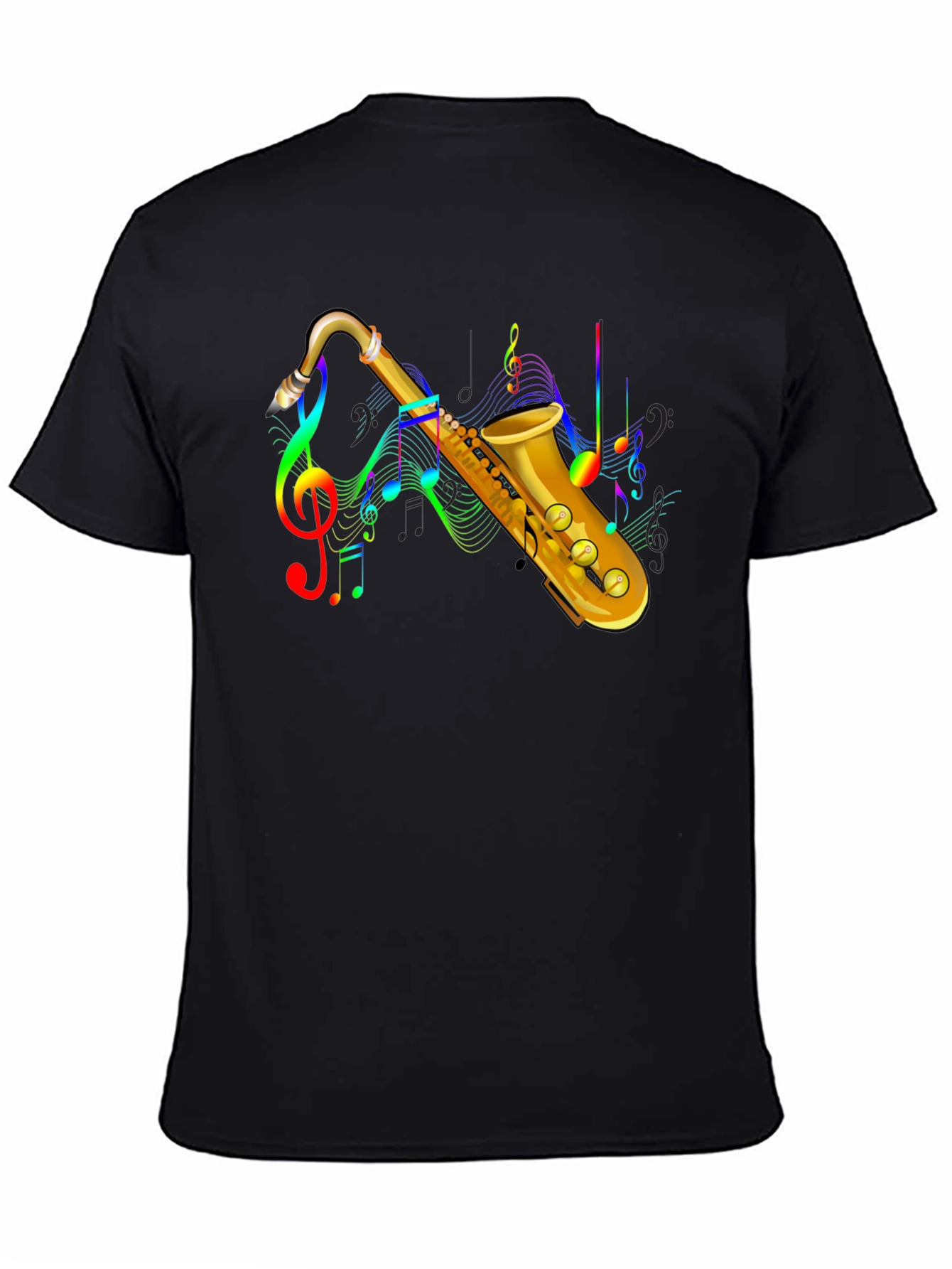 Saxophone Music Notes Graphic T-Shirt