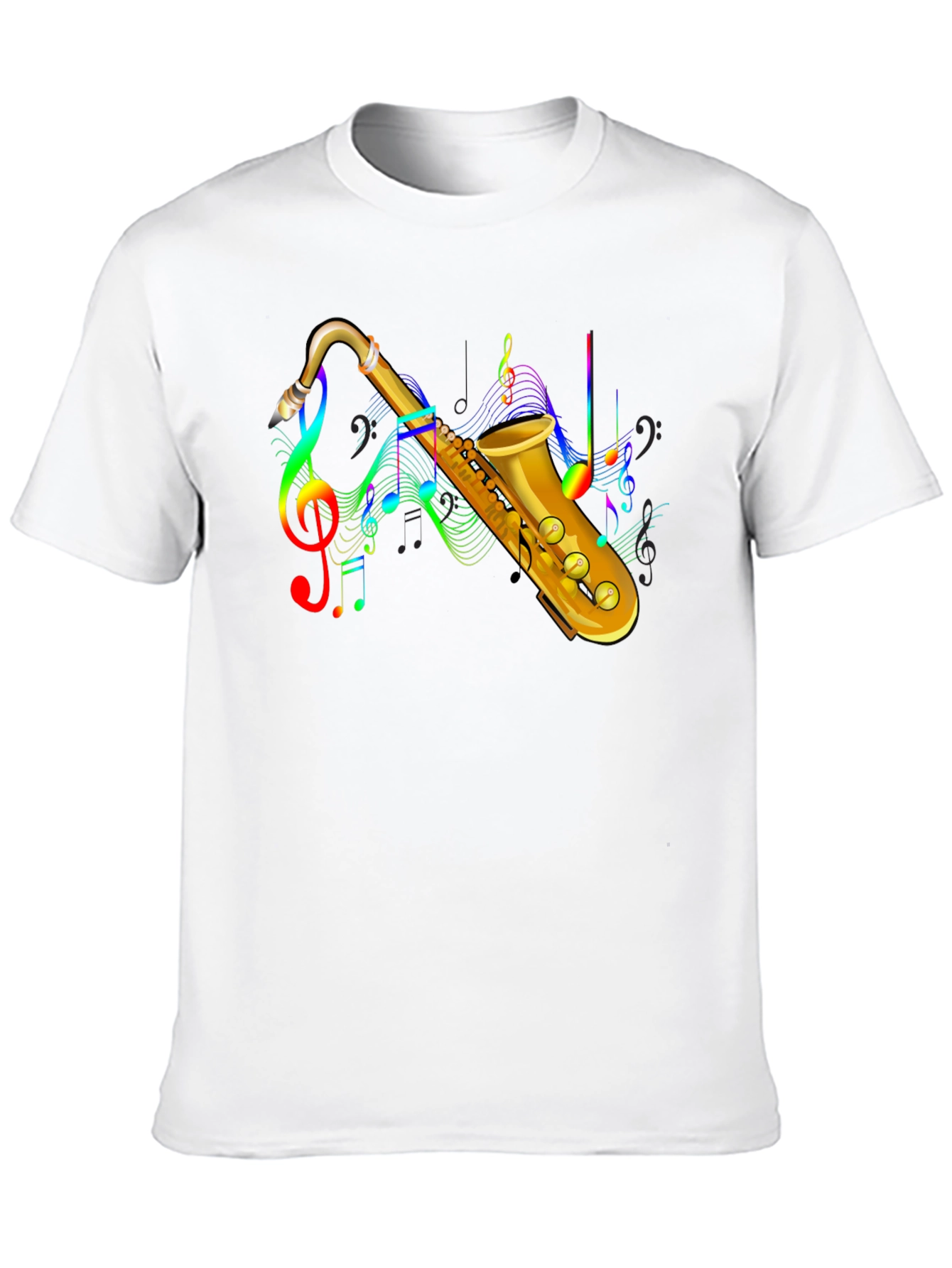 Saxophone Music Notes Graphic T-Shirt