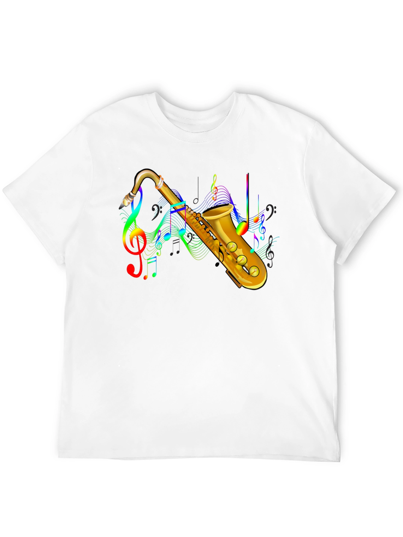Saxophone Music Notes Graphic T-Shirt