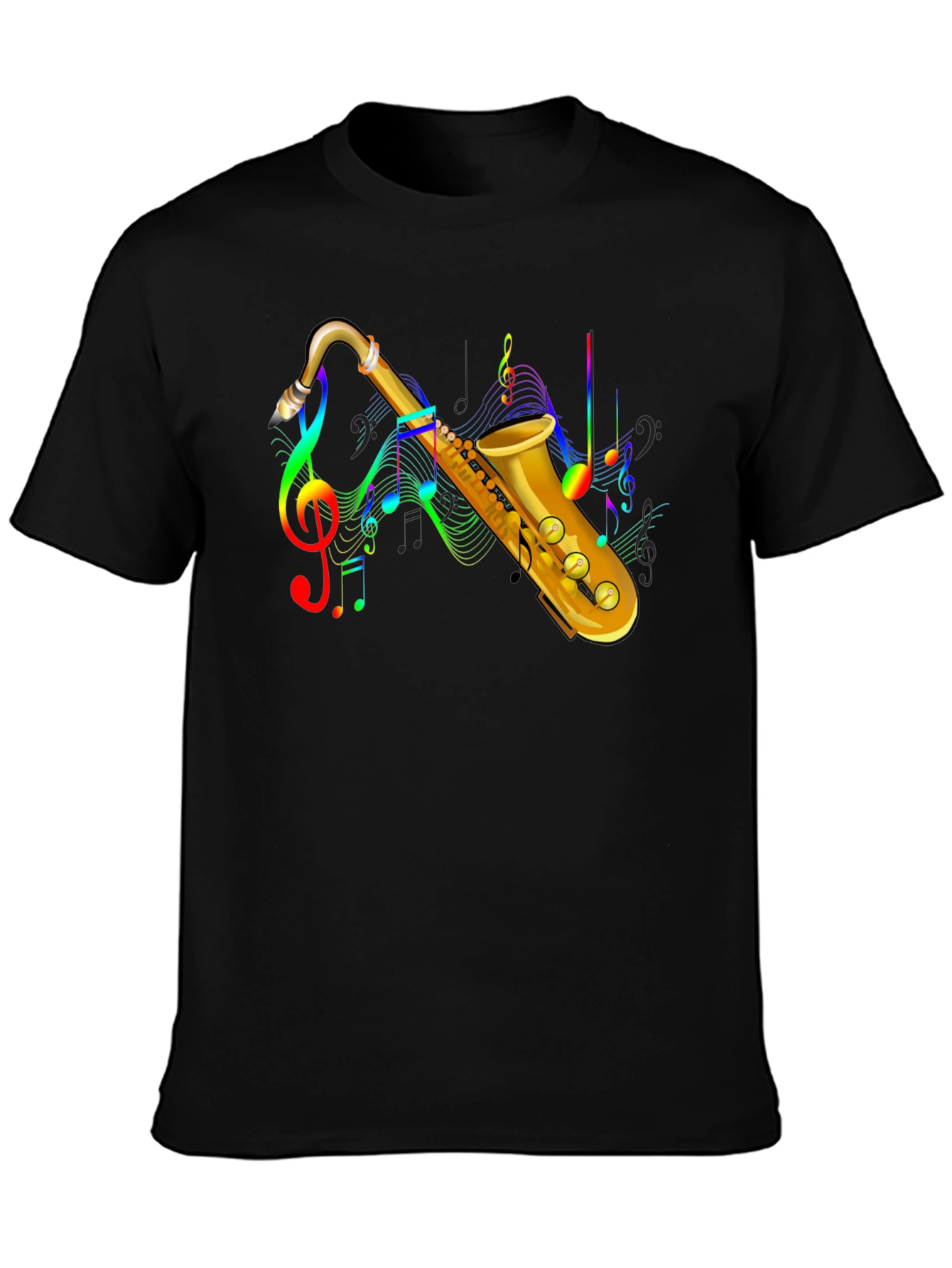 Saxophone Music Notes Graphic T-Shirt