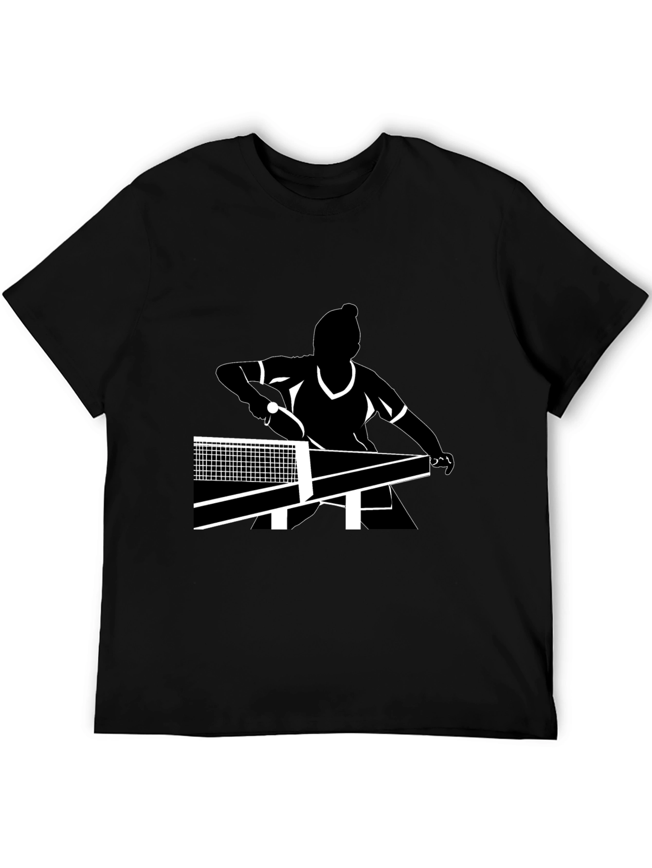 Black Table Tennis Player T-Shirt