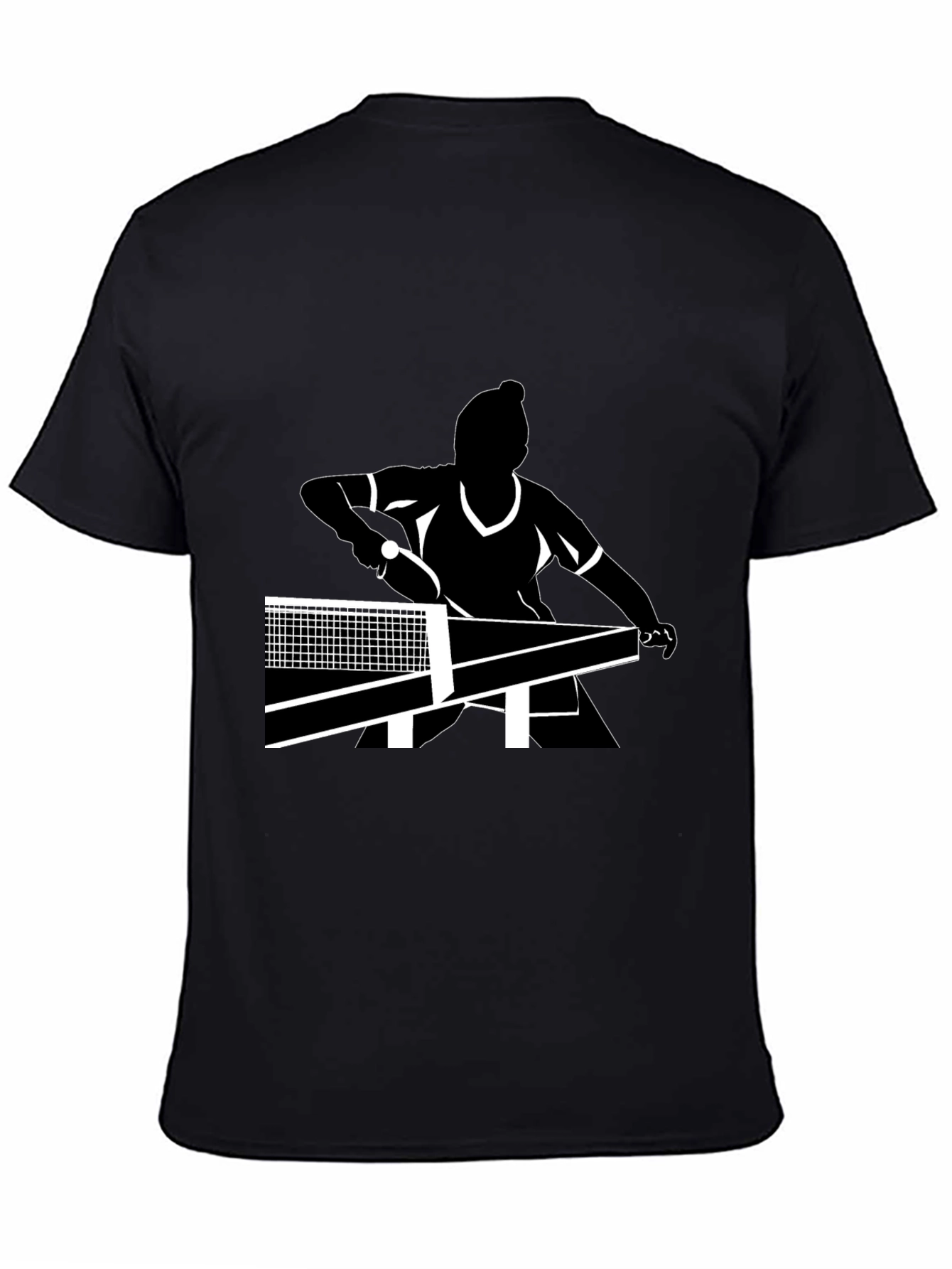 Black Table Tennis Player T-Shirt