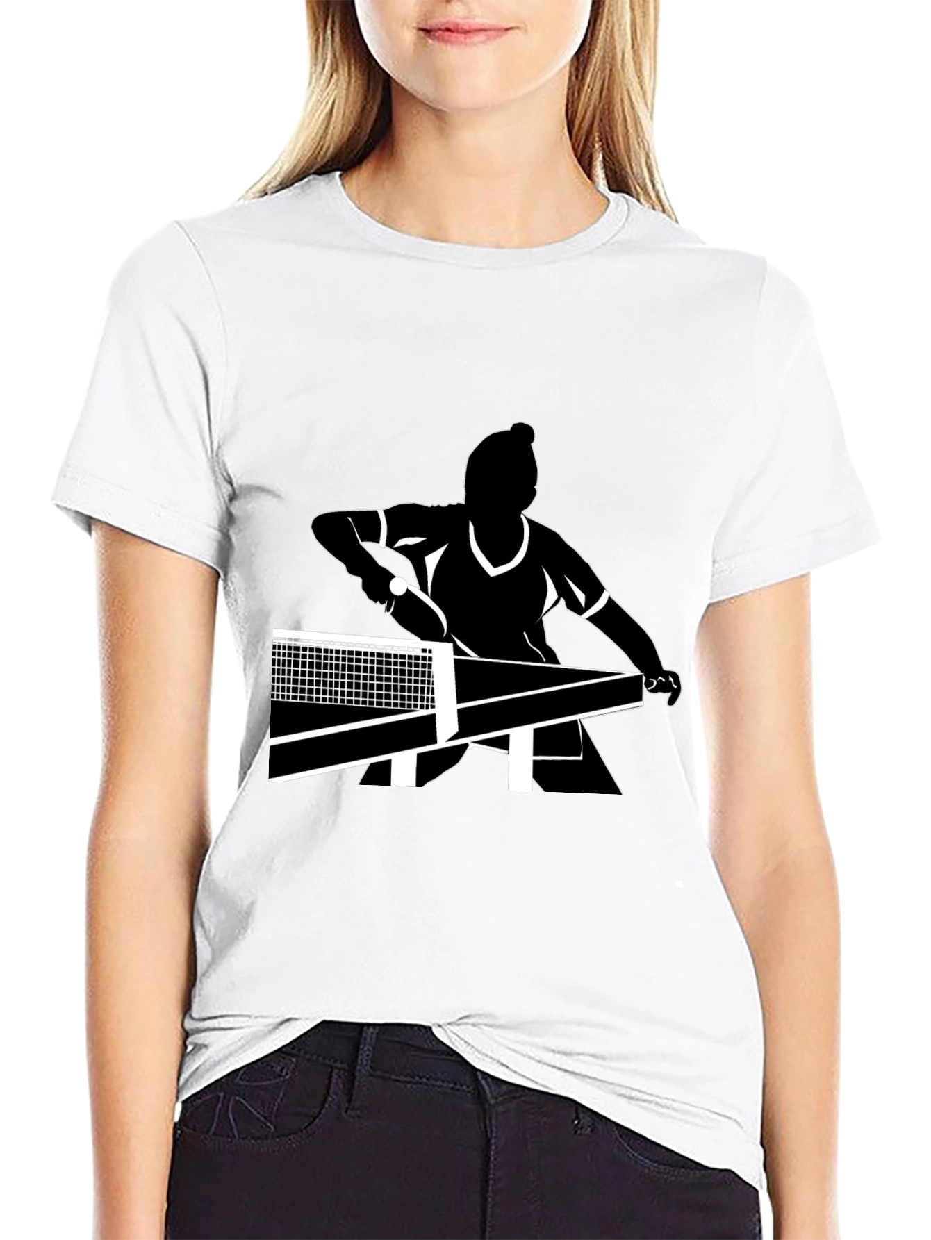 Black Table Tennis Player T-Shirt
