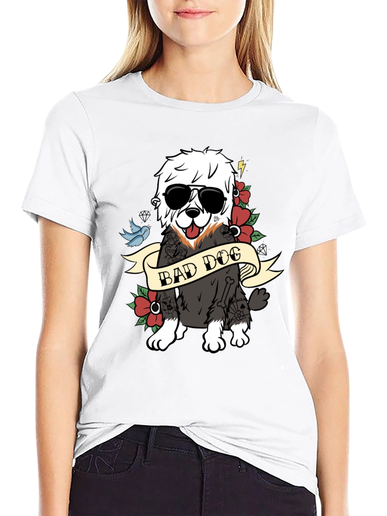 Bad Dog Graphic T-Shirt Cool Canine Tee